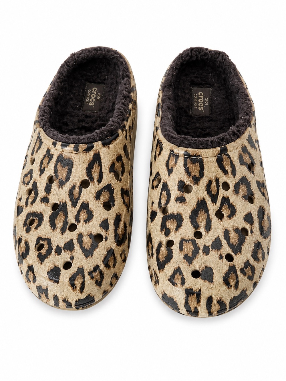 Crocs Freesail Leopard Faux-Fur Lined Clogs US Women's 7